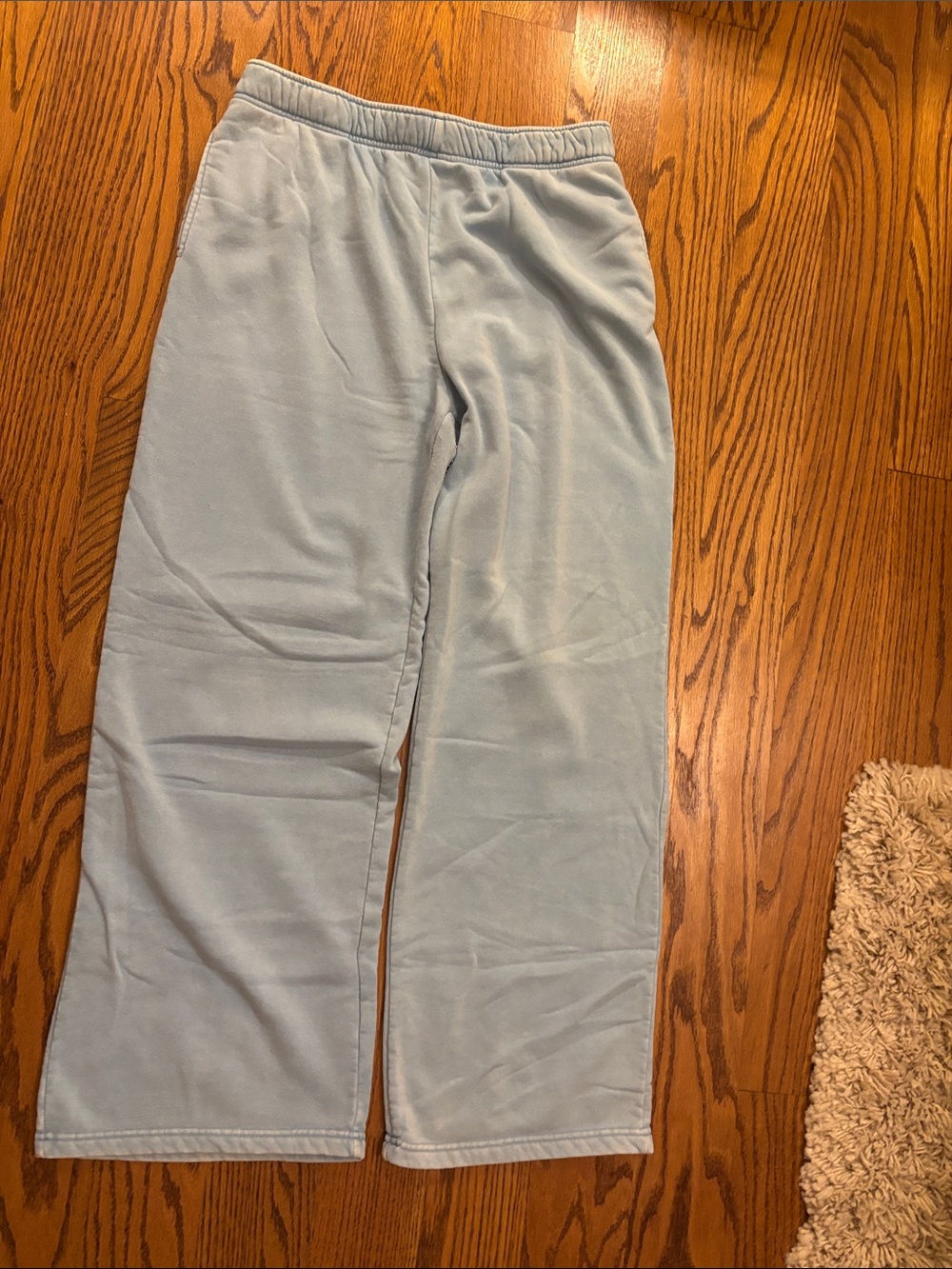 Women's Wide Leg Pull-On Lounge Pants in Light Blue